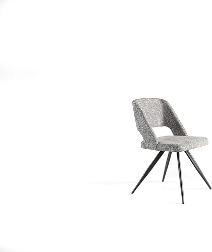 Silla comedor tapizada en Tela y estructura de Patas en Acero epoxi Pintado en Color