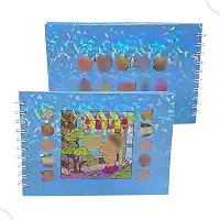 Livro de Colorir com 48 Folhas Papel Grosso Capa Dura Brilhante Holográfica vem com folha protetora de acetato (Azul)