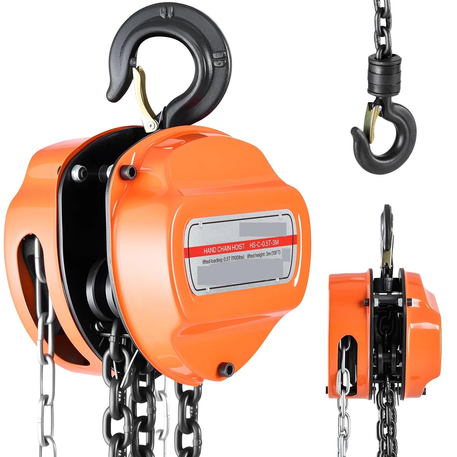 Aggiornamento manuale del paranco a catena G80 galvanizzato 10 piedi/20 piedi puleggia altezza di sollevamento per garage Argani elettrici(2T 20FT)