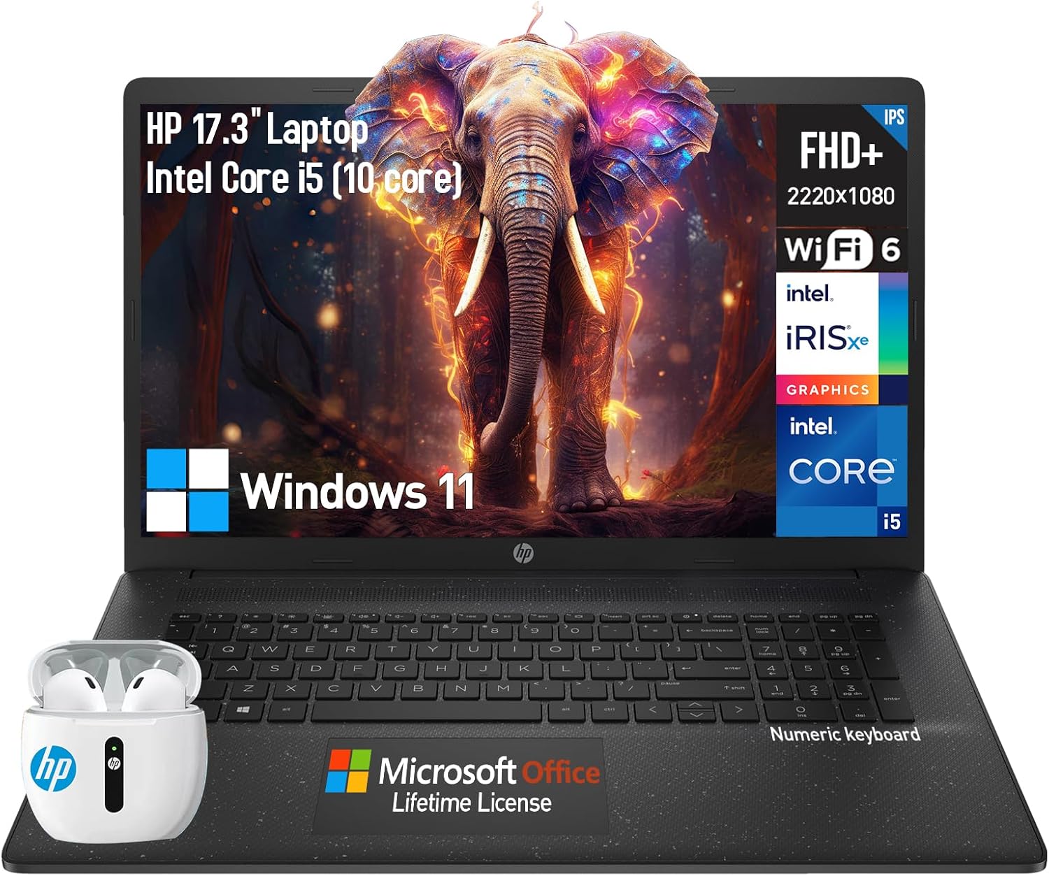 HP 17 Inch Laptop Computer, FHD+ IPS 17.3 Laptop, Intel 10