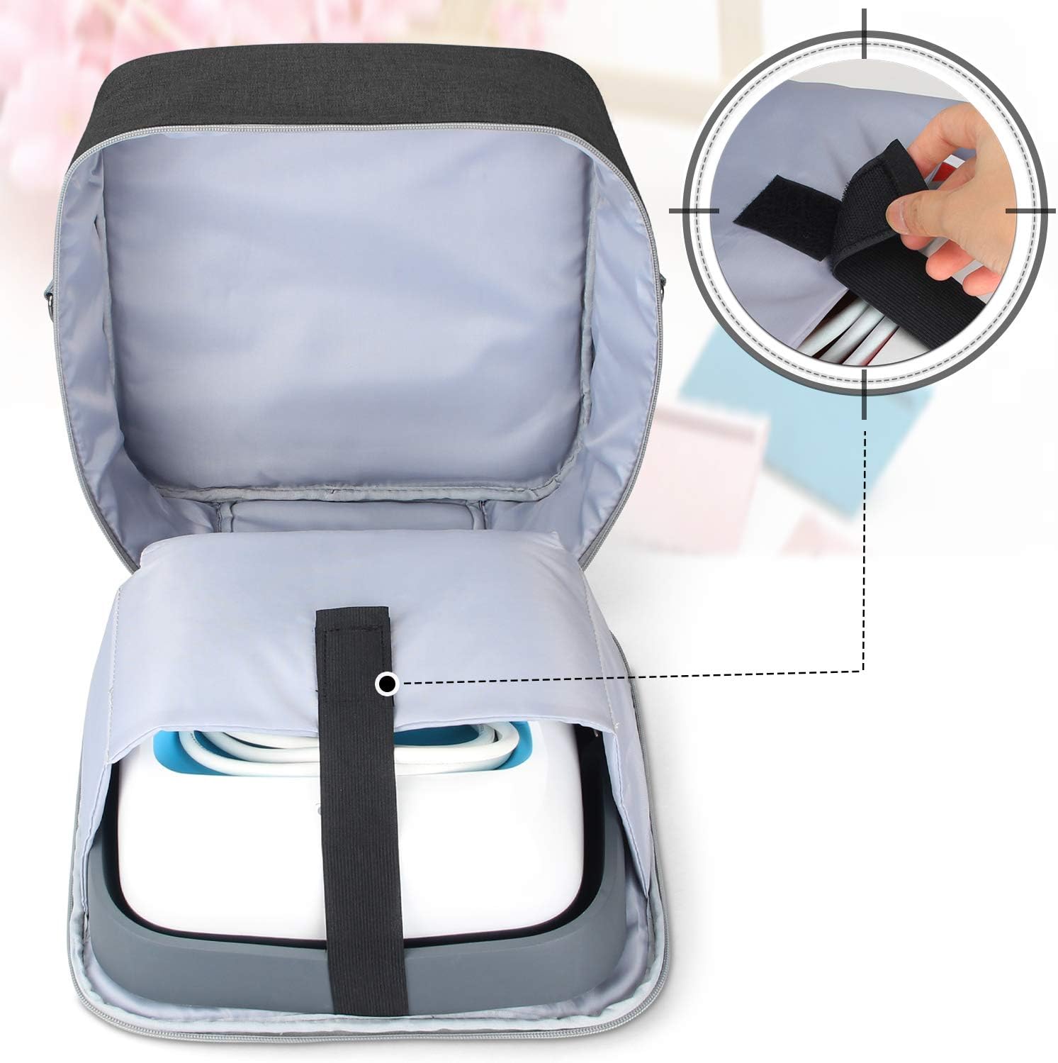 LUXJA Carrying Case Compatible with Cricut Easy Press (9 inches x 9 inches), Tote Bag Compatible with Cricut Easy Press and Supplies (Bag Only, Patent Design), Black