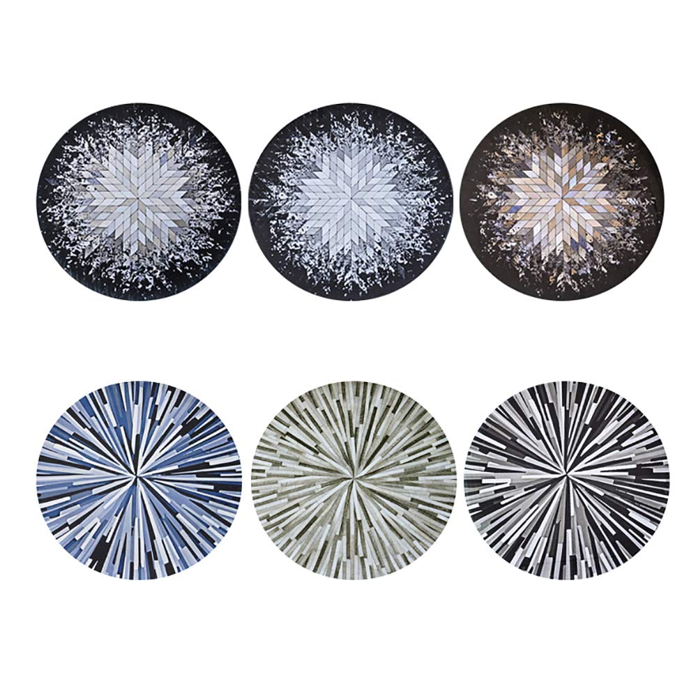 Nowoczesne luksusowe okrągłe dywaniki do pomieszczeń nowoczesny przytulny geometryczny design dywan do sypialni odpowiedni do sypialni dziecięcej - F 60 cm (24 cale)