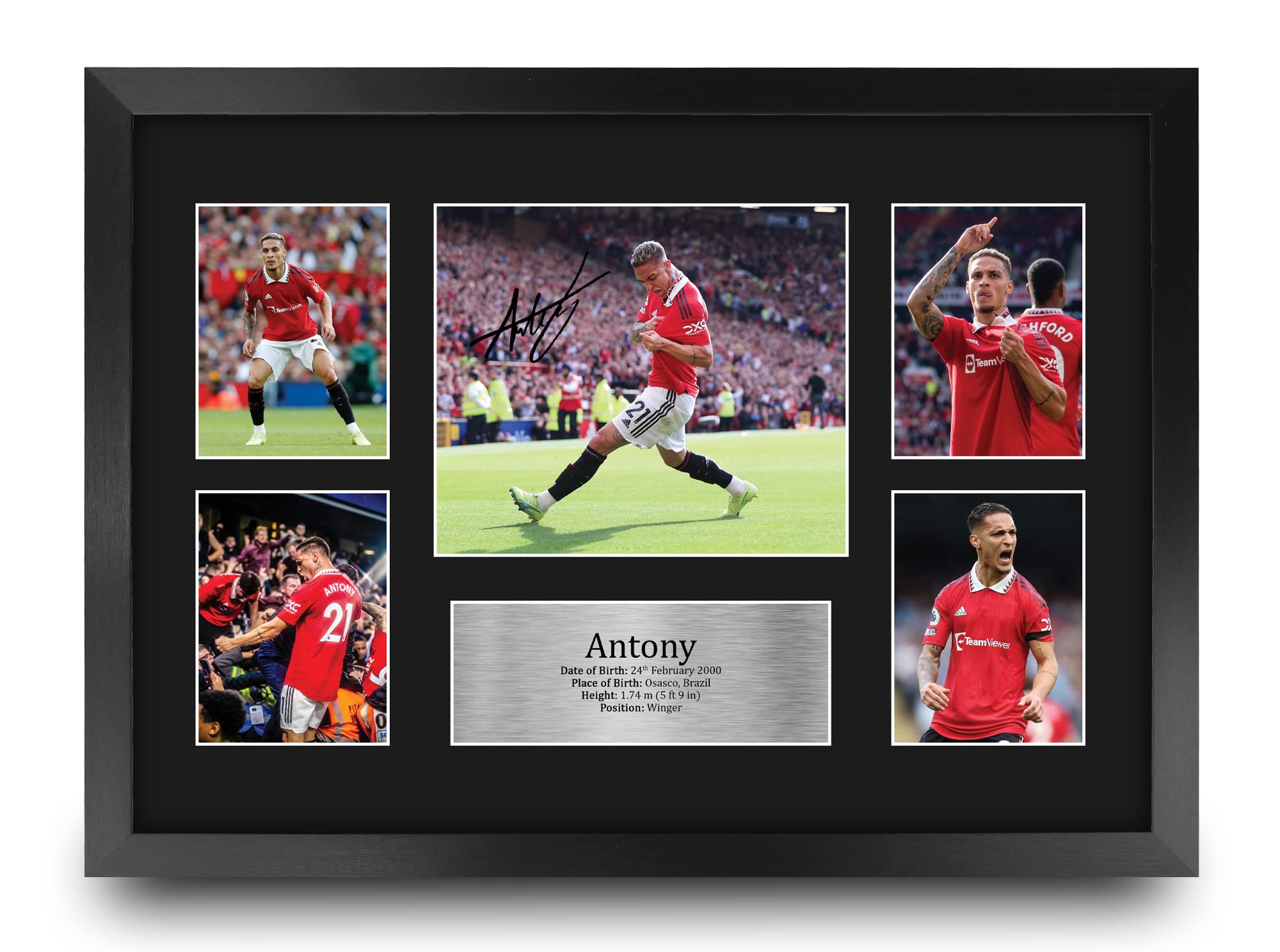 HWC Trading FR A3 Antony Gifts Printed Signed Autograph Picture for Football Fans and Supporters - A3 Framed