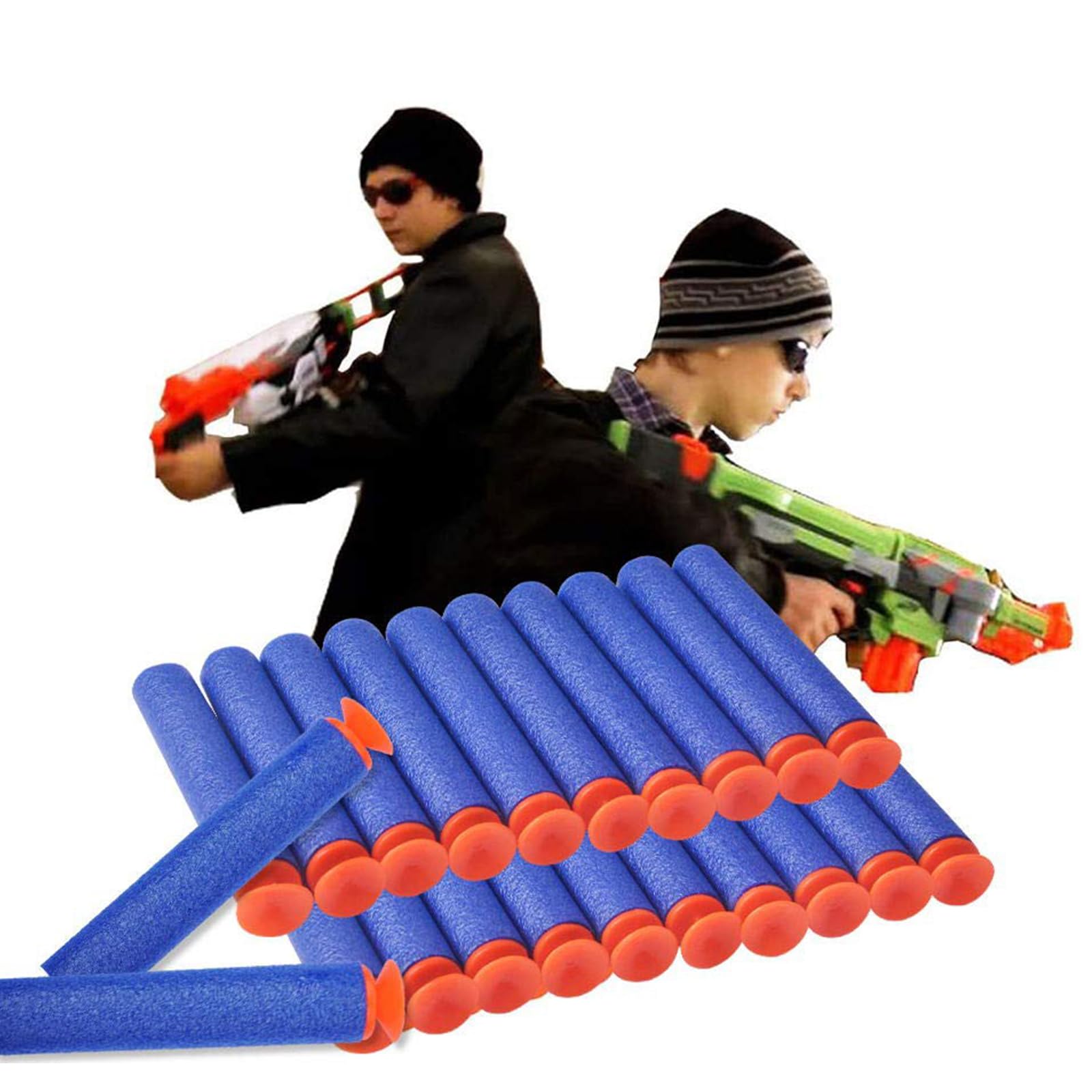 100 Fléchettes En Mousse Recharge Pour Pistolet Nerf – Doux, Léger, Sécurisé – Bleu 7,2 Cm