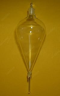NANSHIN Glassware,24/40,2000â€‹ml,Pyriforâ€‹m Separatory Funnel,Peaâ€‹r Shape,Glasâ€‹s Stopcock