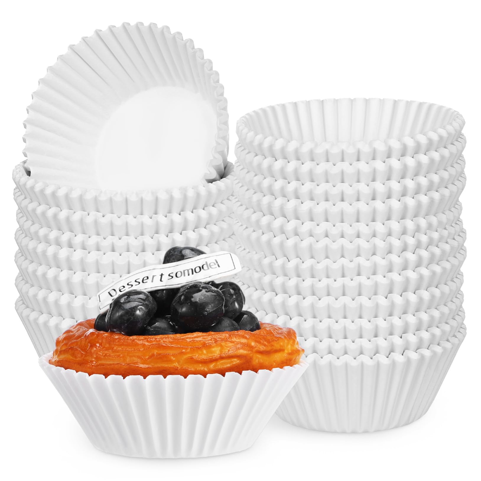 Cabilock 2500pièces Caissettes à Papier Résistantes à Huile Moules à Muffins Blancs Pour Pâtisserie Idéales Pour Événements Et Fêtes