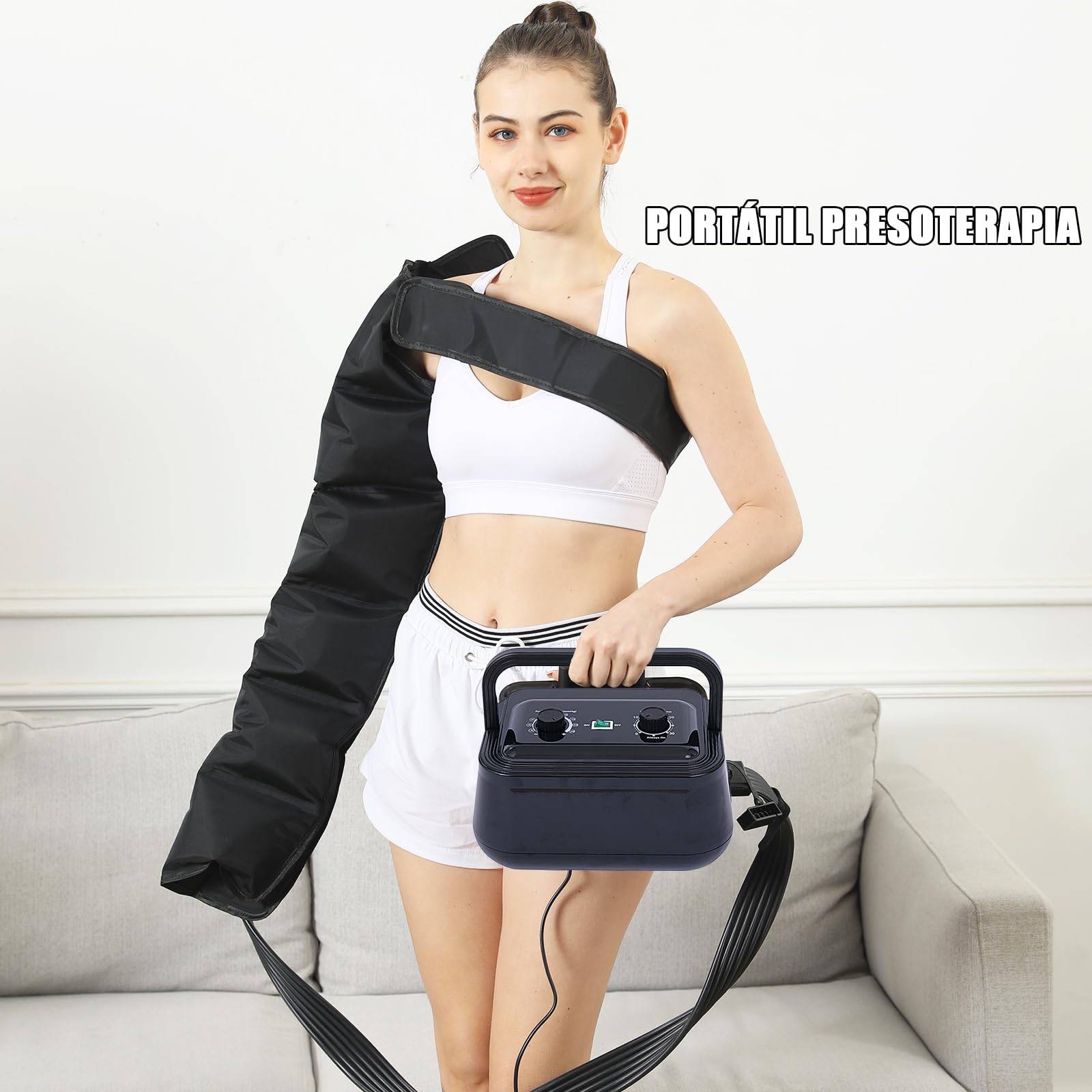 Macchina Linfodrenante E Presso Terapia Gambe E Addome | Pressoterapia per Casa per Gambe E Addome | Pressoterapia Linfodrenaggio Total Body, Macchinario Pressoterapia, 8 Intensità Pressione