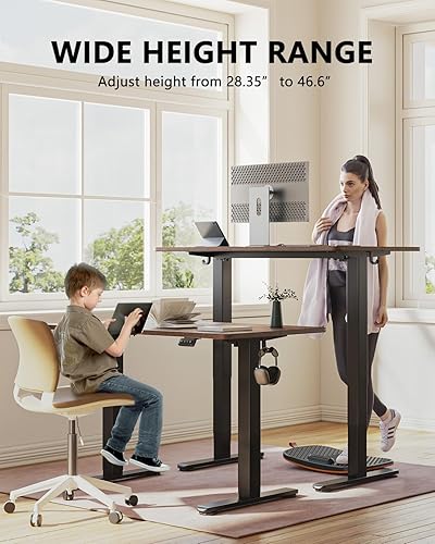 Miniatura 4 de BANTI Escritorio eléctrico de pie ajustable de 63 x 24 pulgadas, mesa de pie, escritorio de oficina en casa con tablero de empalme, parte superior