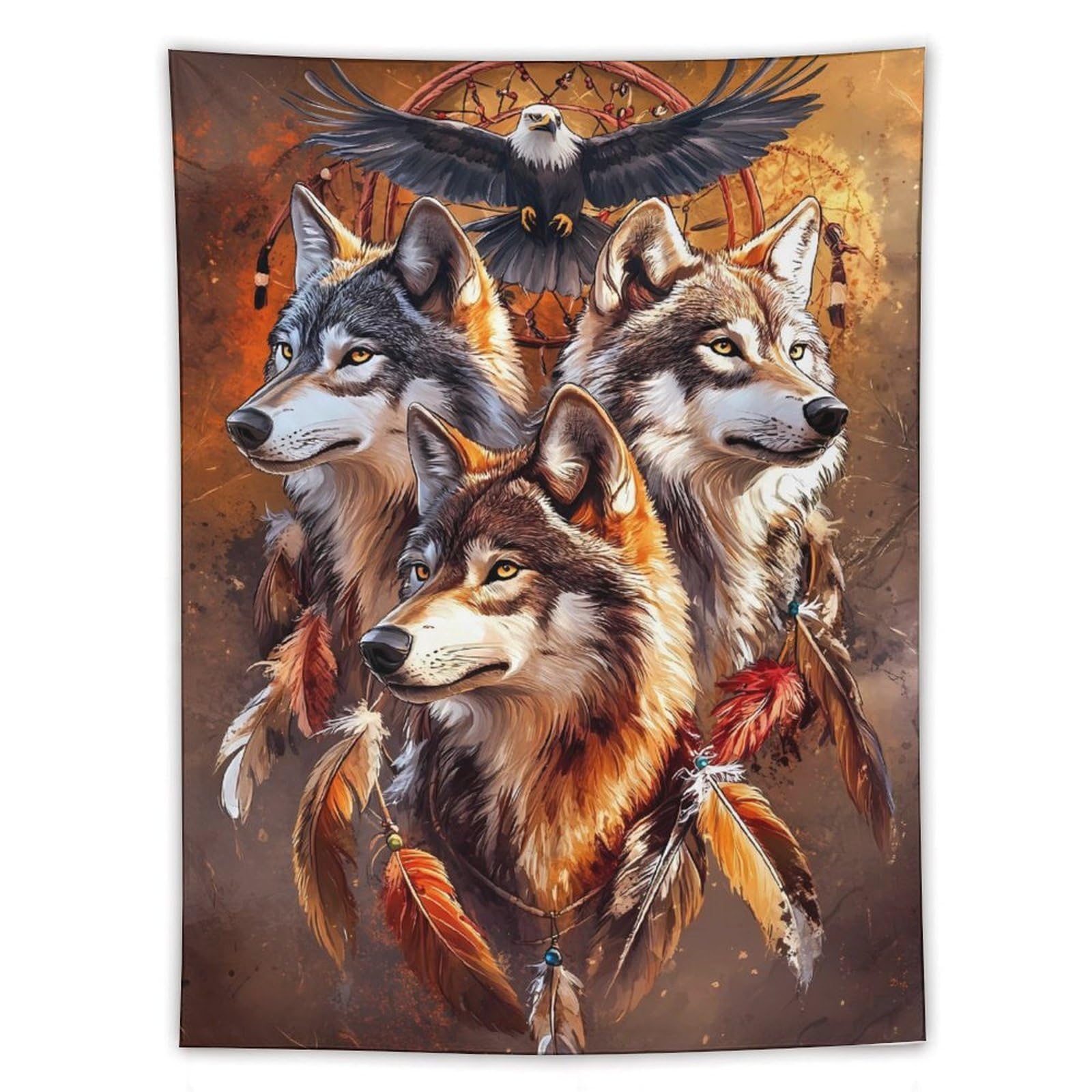 Tapiz vertical de lobos ideal para regalar y decorar las paredes del dormitorio 8