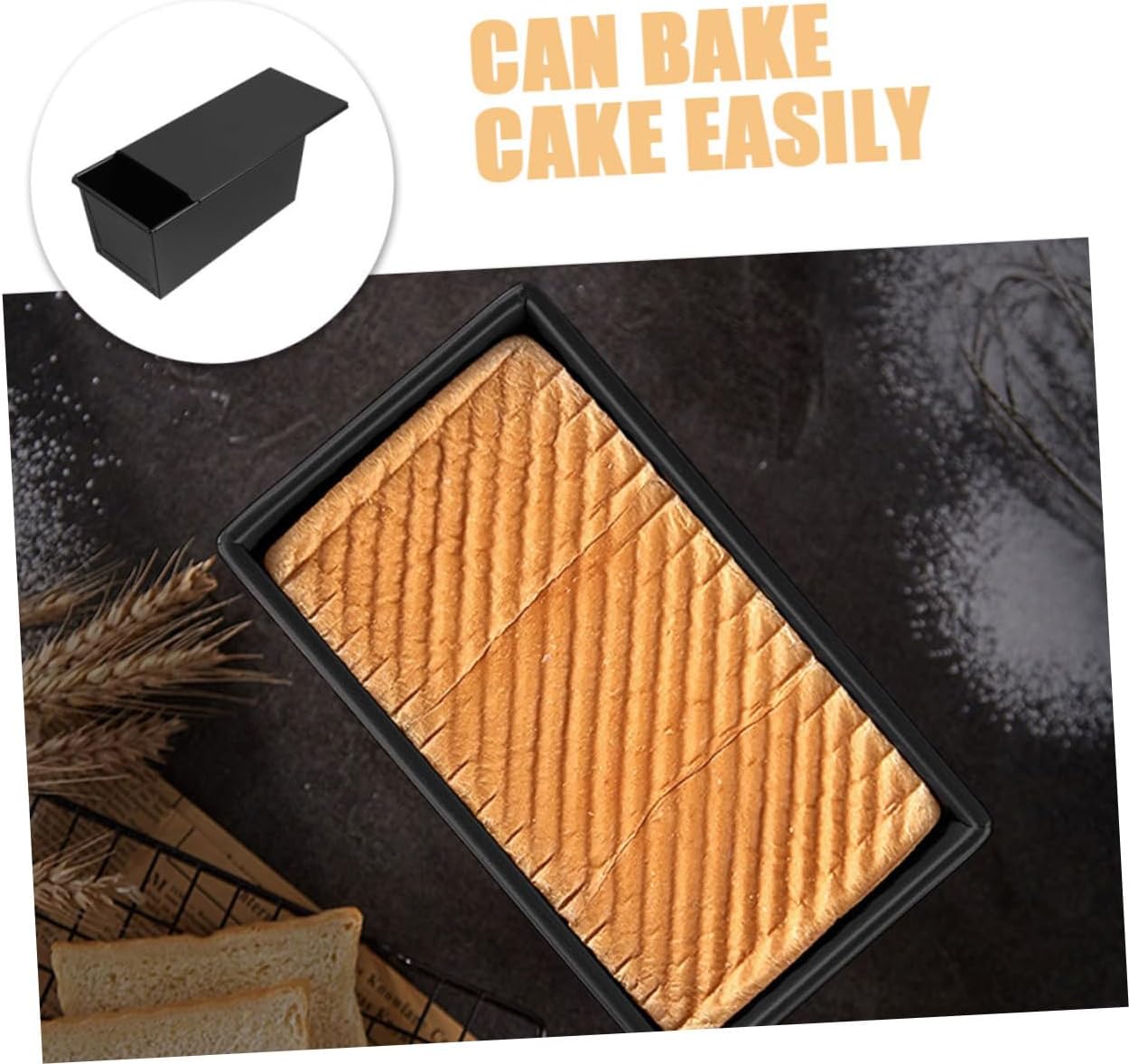 PRETYZOOM 2pcs Nonstick Bread Loaf Pan with Lid Versatile Toast Baking Mold for Homemade Bread Easy Demoulding and Uniform Heat Distribution for Kitchen and Bakery Use