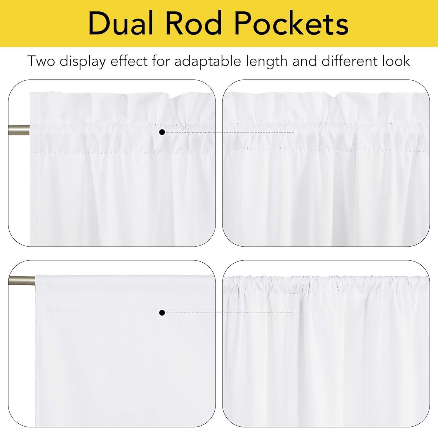 NICETOWN 100% Blackout White Door Blinds for Windows, Thermal Insulated Privacy Door Curtains and Drapes Shade for Sightseeing and Window Covering, W25 x L64 inch Long, 1 Panel