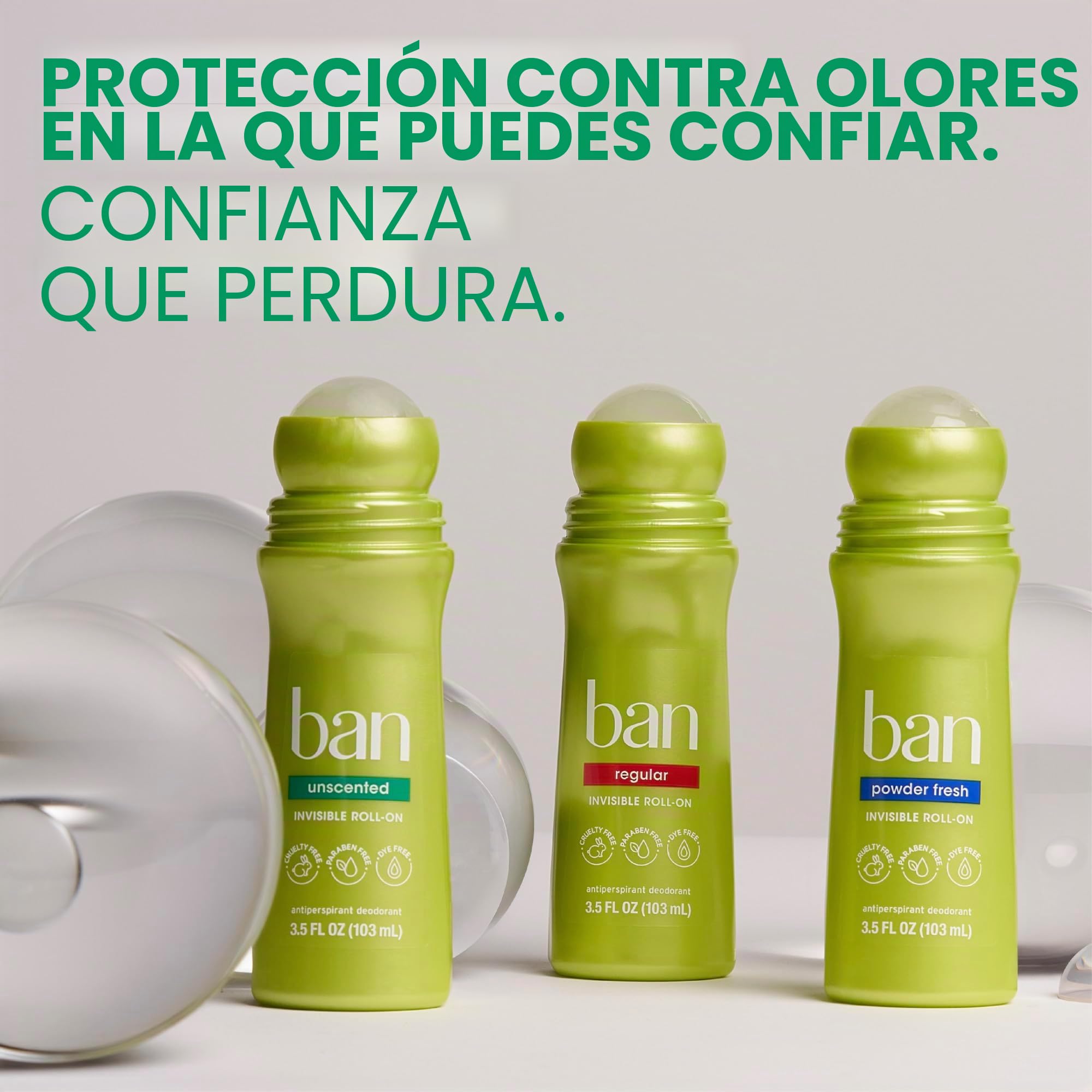 Ban anti-transpirant y desodorante – Aplicador de punta redonda original – sin perfume – 103 ml