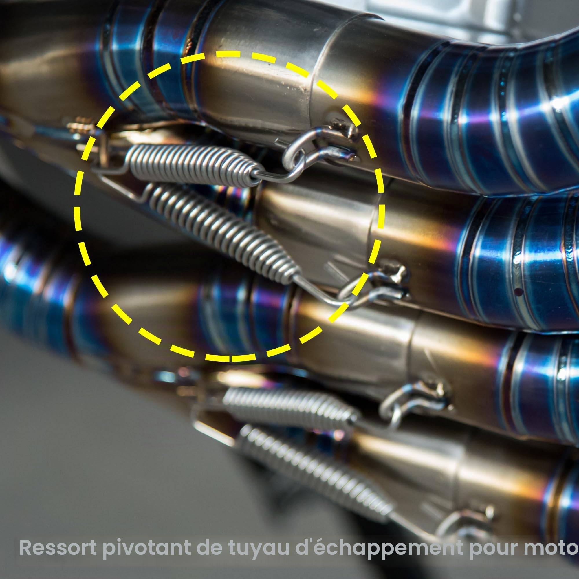 A ABSOPRO 4x Ressort Échappement Argent Pour Moto Acier Inoxydable 304 | Argent, Pour Scooter ATV, Ressort 58mm, Diamètre 9mm, Crochet 7mm, U Crochet 22x12mm, Haute Température, Anticorrosion
