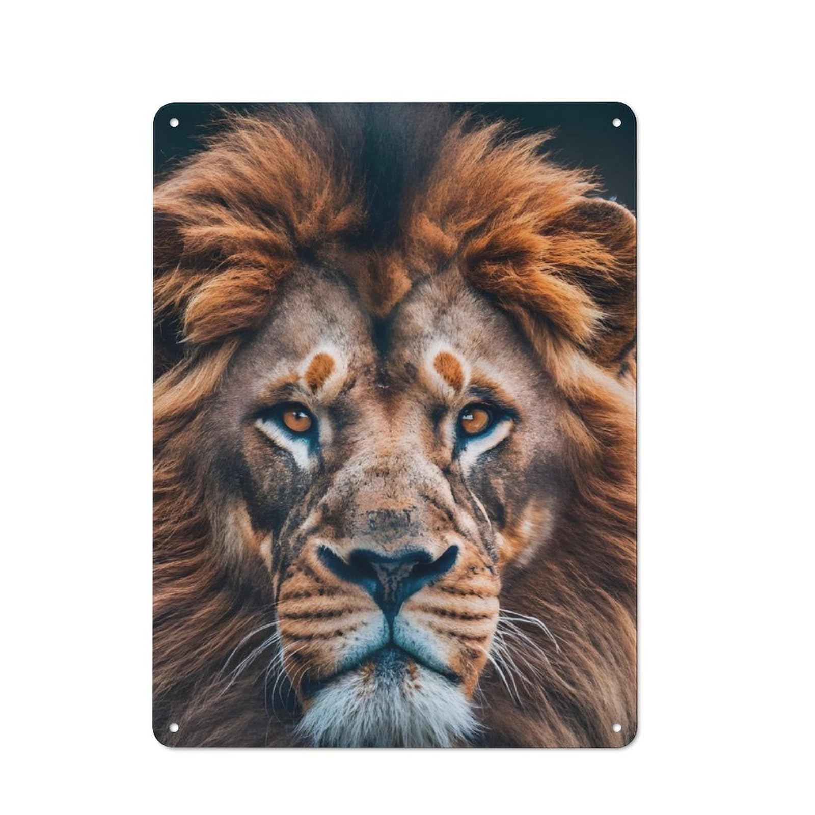 Junmoney Lion In Forest Metal Wall Sign 40X30cm, Rustic Decor For Home Bar Wall, Gift Idea At Christmas For Hosts Who Enjoy Retro Interiors