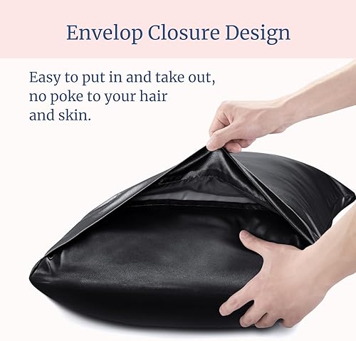 Miniatura 6 de BEDELITE Funda de almohada de satén para cabello y piel, súper suave similar a las fundas de almohada de seda, paquete de 4 con cierre de sobre,