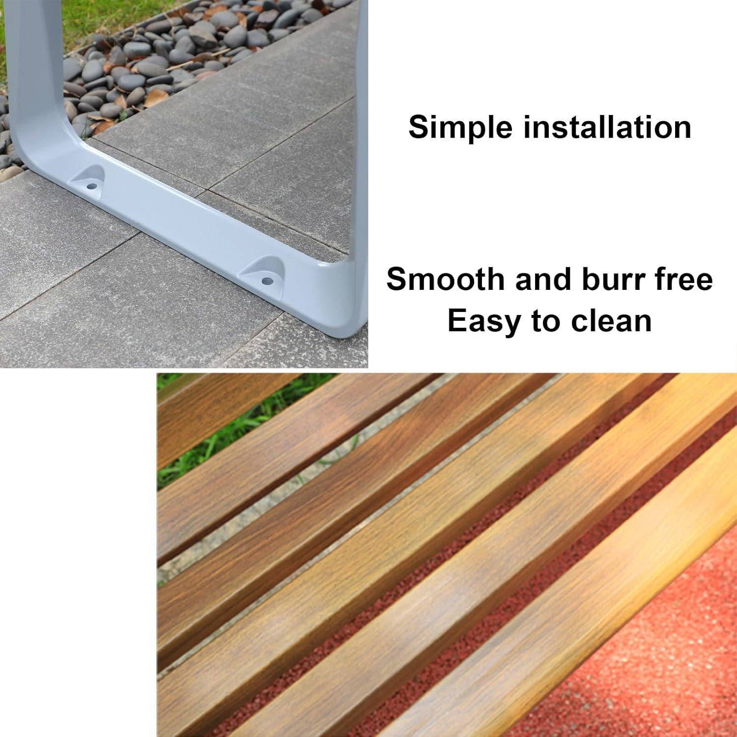 Outdoor Bench Metal with Backrest, Garden Benches Weatherproof, Load Bearing Capacity 891lbs, Suitable for Street Porch Park Use(Yellow,180x57x79cm/71x22x31in)