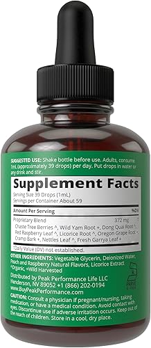 Miniatura 6 de Suplemento de gotas líquidas 9 en 1 para alivio del síndrome premenstrual. 9 ingredientes herbales para apoyar el dolor de los calambres menstruales