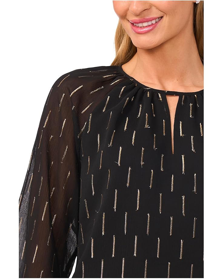 CeCe Tiered Sleeve Front Keyhole Blouse - #3 of 3