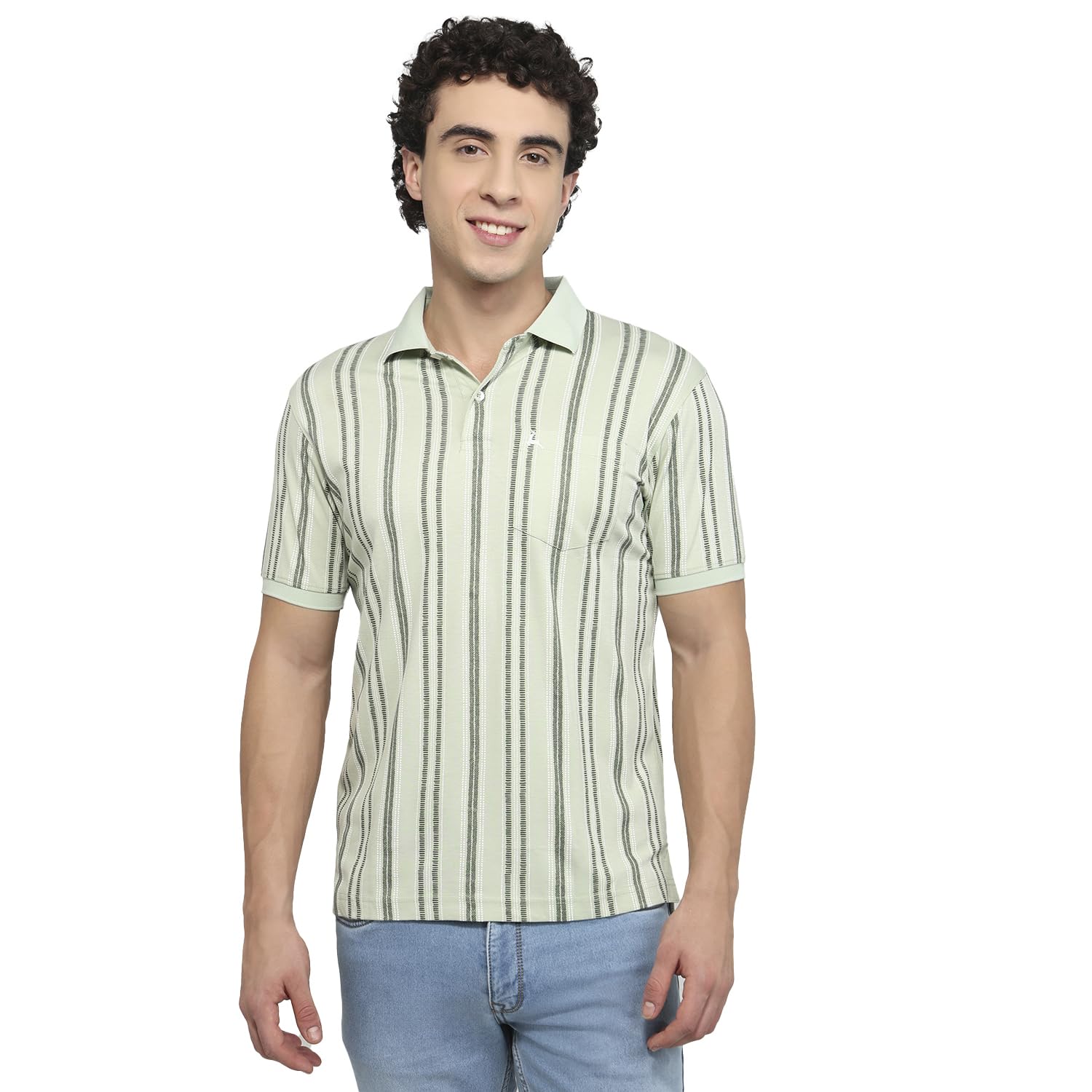 Parx Men Regular Fit Print Pattern Pure Cotton Polo Neck Half Sleeve Casual T-Shirt-picture-10