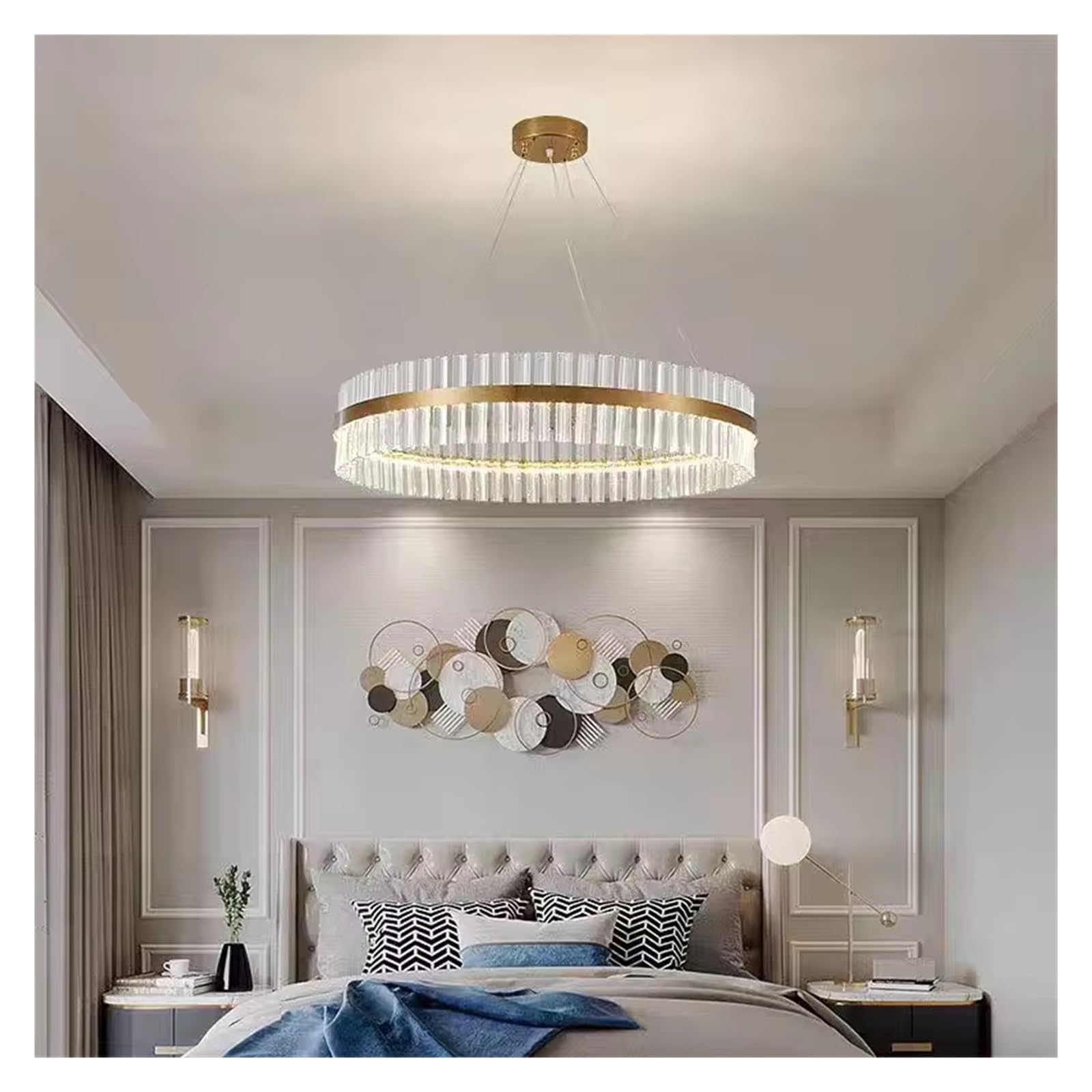 KXEcoLife Modern Luxury Crystal Chandelier Large Living Room Pendant Lights Lustre Home Decor Dining Ceiling Hanging Fixtures ﻿