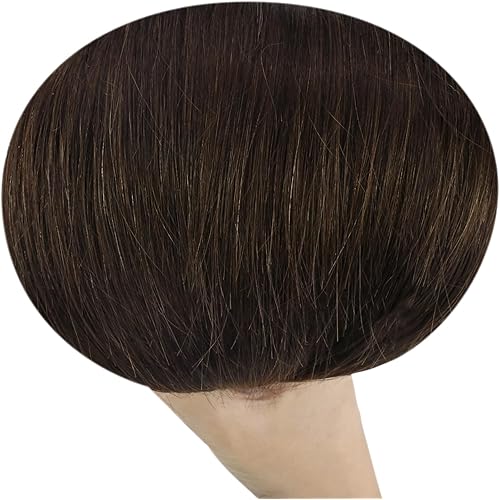 Sunny Hair Long K Tip Hair Extensions Real Human Hair Chocolate Brown Ktip Human Hair Extensions Natural-Looking Pre Bonded Hair Extensions Human Hair for Gym 24inch 50g