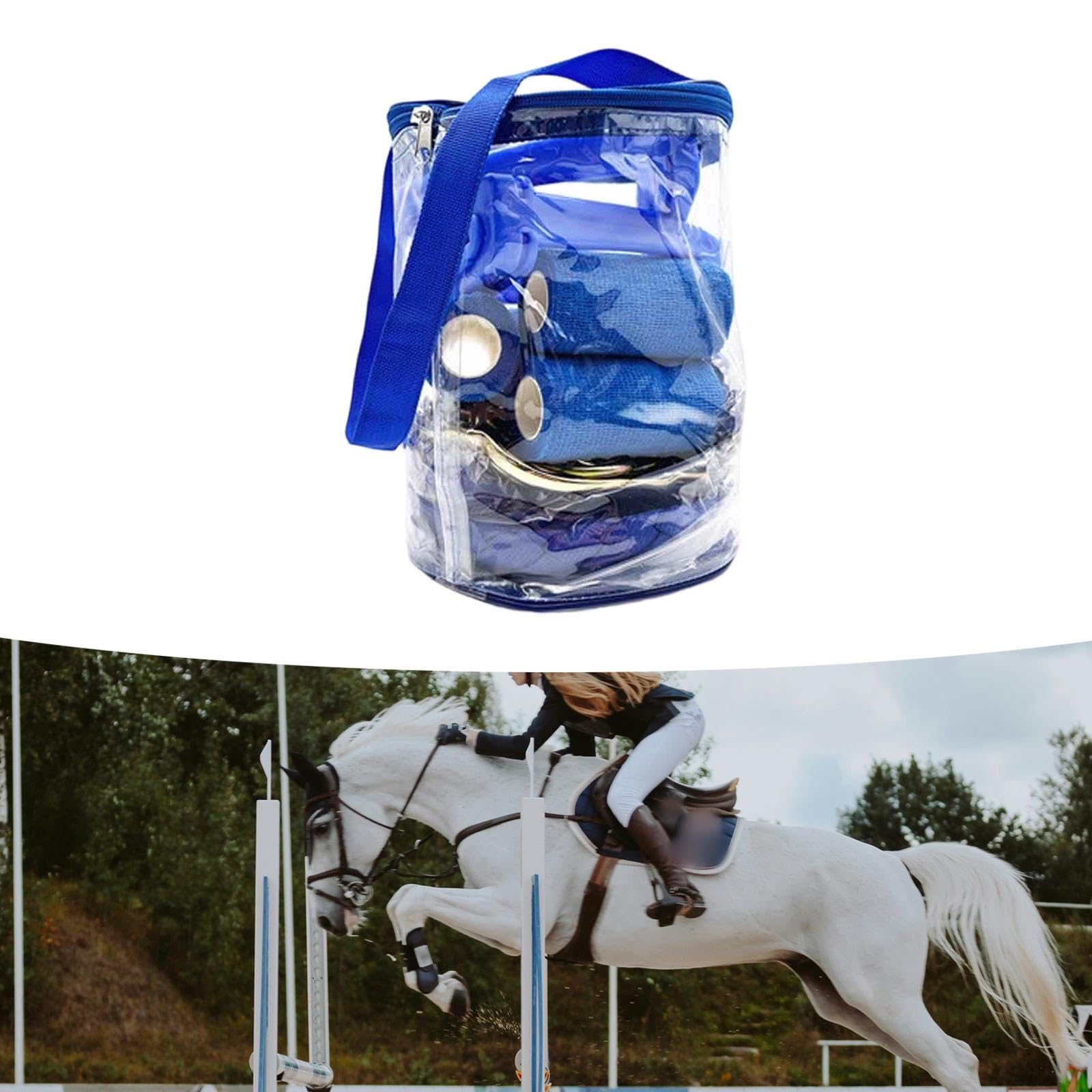 8 Stück Pferdehalfter Equestrianset Zaumzeug Sporen Beinband Nylon Metall für Übung Reitunterricht Pferdesport Freizeitstall