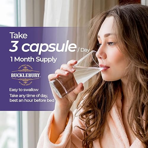 Miniatura 5 de Bucklebury Cápsulas de glicinato de magnesio con L-teanina de 350 mg - Fórmula avanzada para aliviar el estrés, apoyo a la salud muscular y ósea -