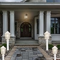 Vista 7 de Darkaway Luces de poste para exteriores + adaptador de luz de poste, iluminación de cubierta de poste de valla para jardín, patio, camino