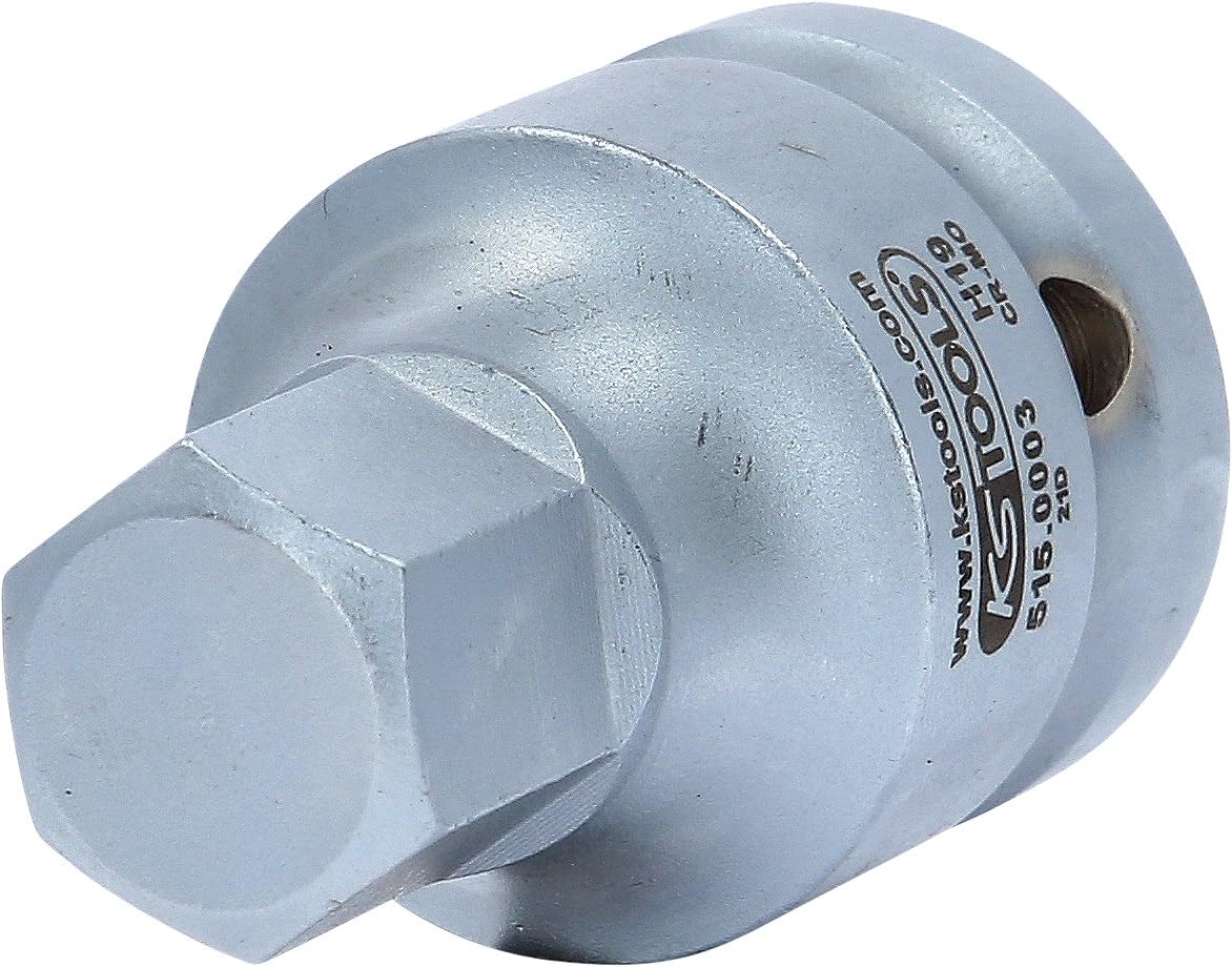 KS Tools 515.0003 - Llave de vaso de impacto hexágono interior, modelo corto (60 mm, entrecaras 19 mm, 3/4")