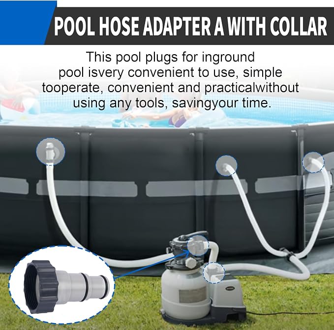 Adaptador manguera piscina con collar para filtros Intex miniatura 6