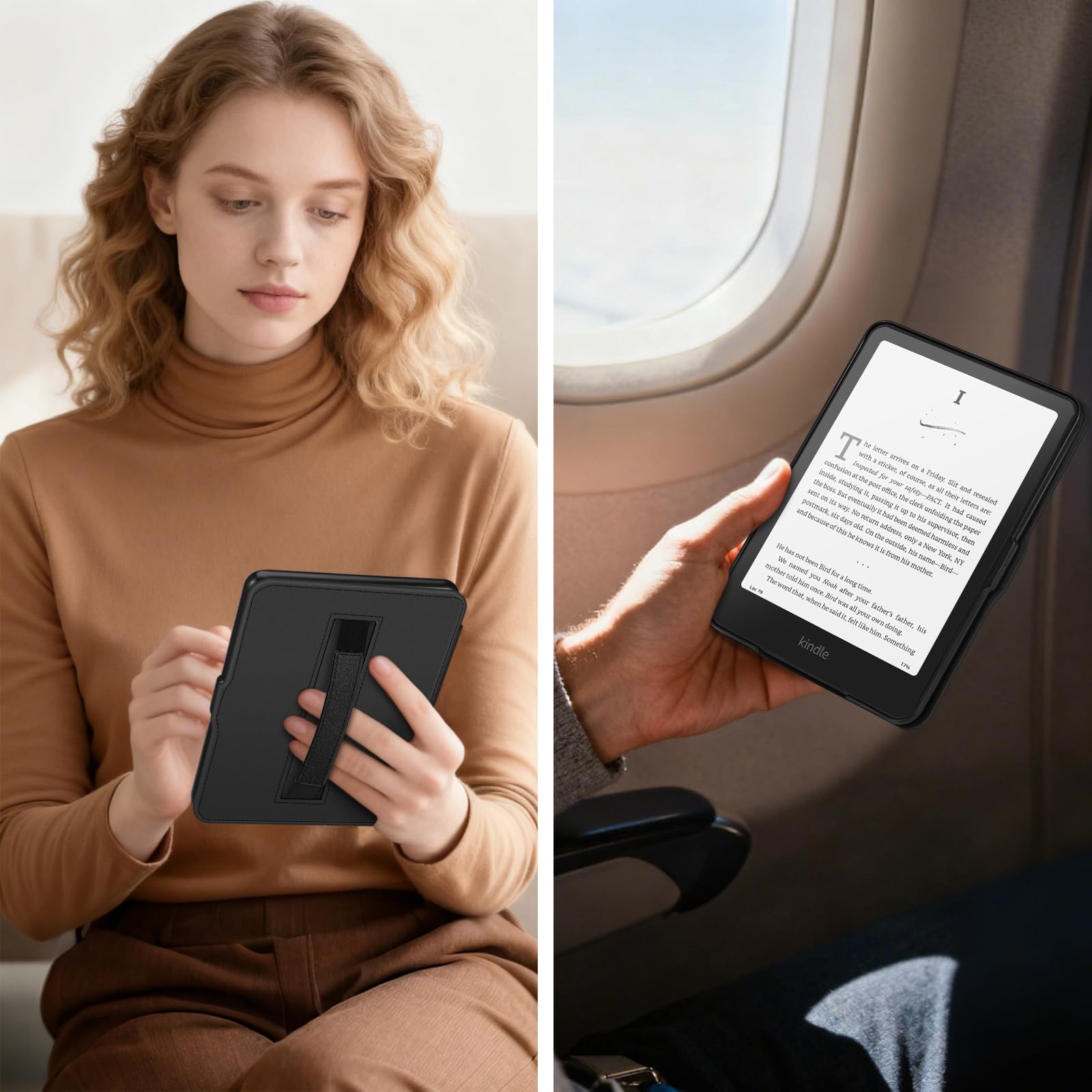 Fintie Etui z paskiem na rękę do Kindle Paperwhite (12. generacji) i Kindle Colorsoft/Paperwhite Signature Edition 2025/2024, lekkie etui z funkcją Auto Sleep/Wake, czarne