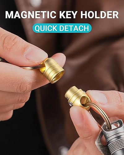 Miniatura 27 de TISUR Llavero giratorio de titanio de liberación rápida, llavero desmontable para llaves de automóvil Llavero desmontable púrpura,1 llavero