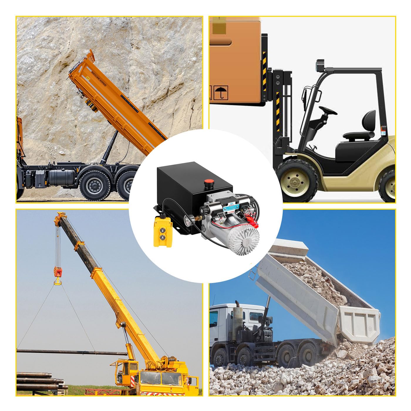 10 Quart Doppelwirkend Hydraulikpumpe Dump Trailer Unit Pack Reparatur 12V Double Acting Hydraulic Pump Dump