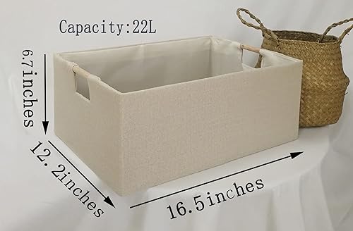 Miniatura 2 de Contenedores de almacenamiento para estantes, cestas rectangulares de armario, caja plegable con asas, cajas de almacenamiento grises para el hogar,