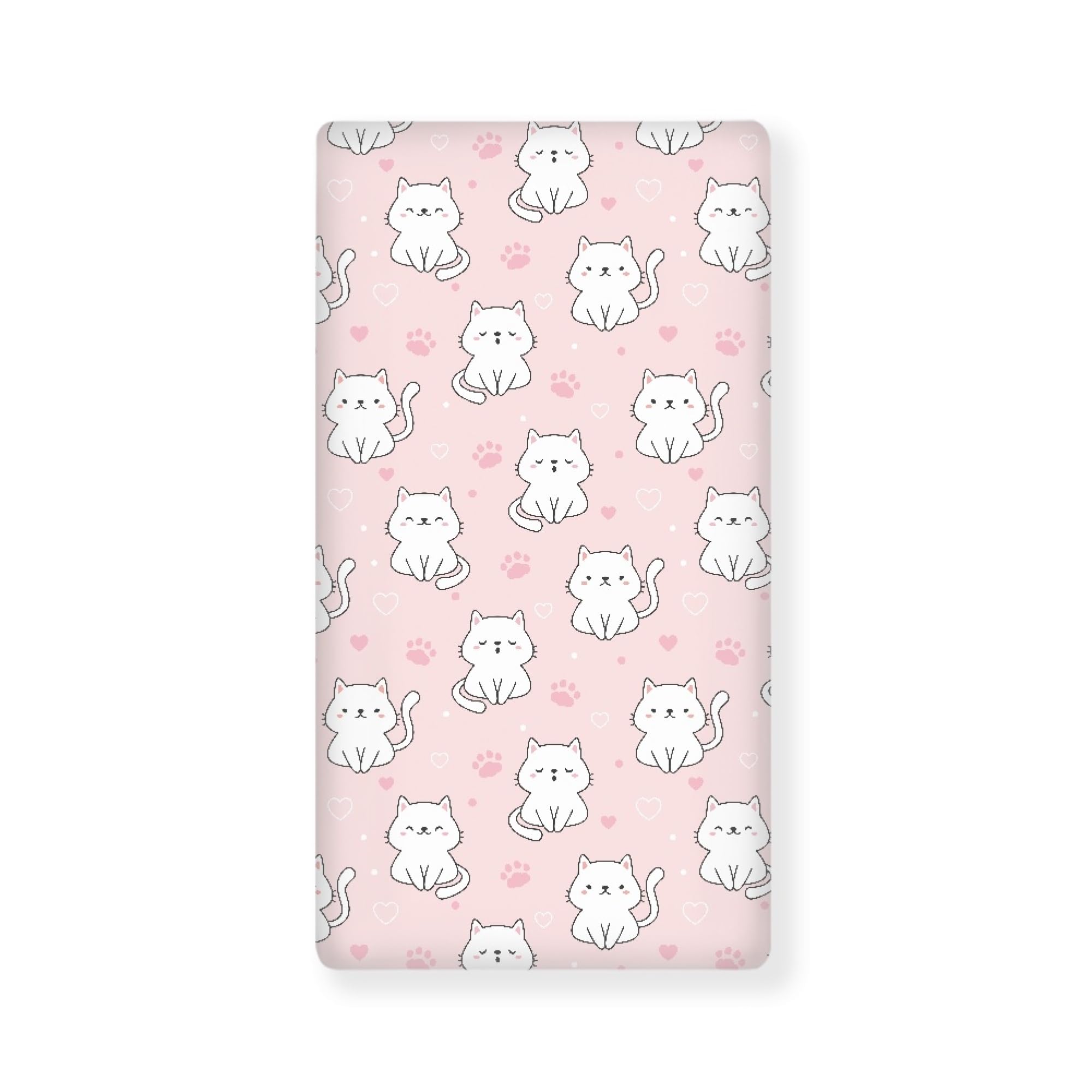Streeyiu Cats Baby Crib Sheets for Boys Girls Pink Fitted Crib Sheet for Standard Crib and Toddler Mattress Cute Animal Baby Mattress Sheets Toddler Bed Sheet 52x28x8 in