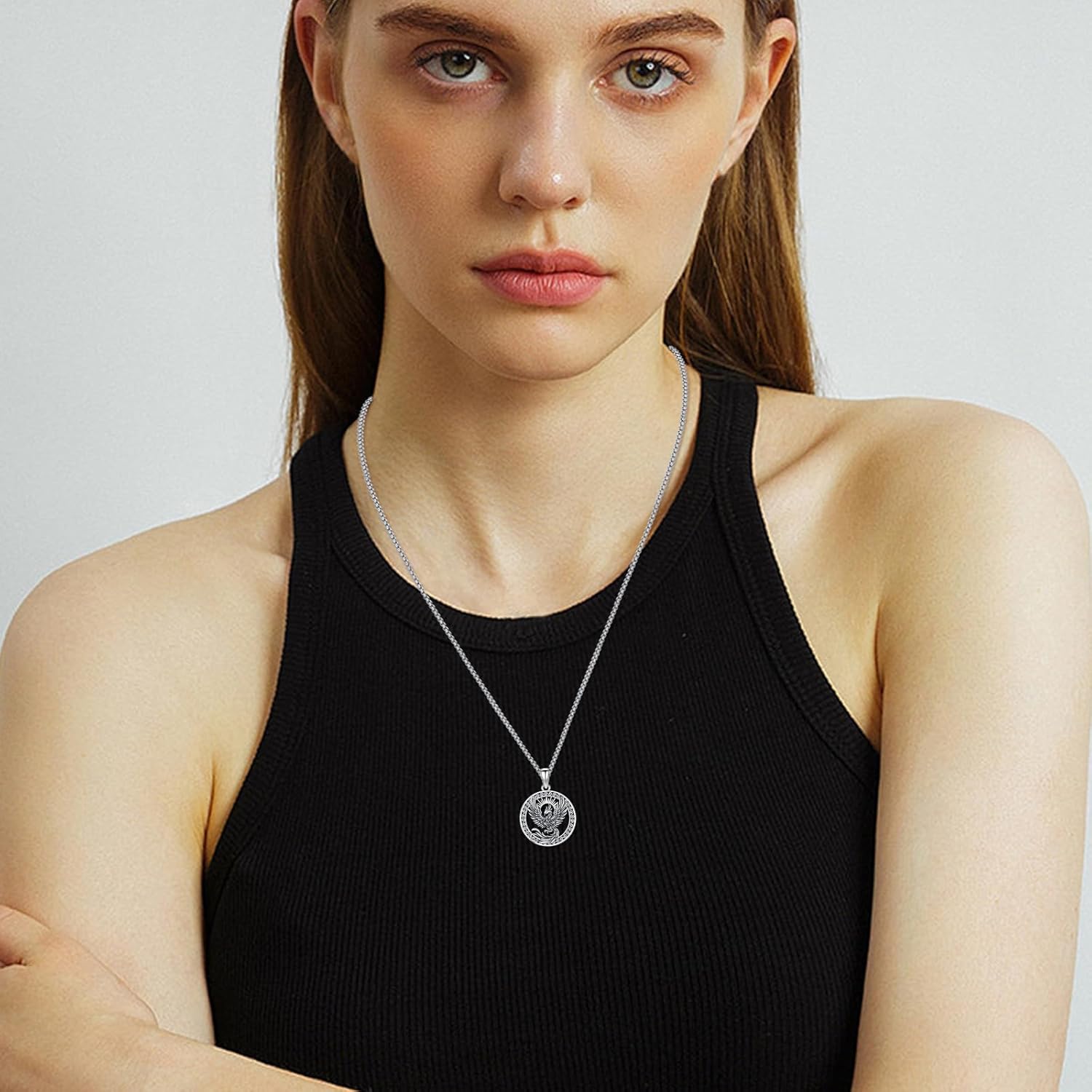 Phoenix Necklace 925 Sterling Silver Oxidized vintage Celtics Necklace Phoenix Rising Crystal Necklace Pendant Phoenix Jewelry Gifts for Women Men - Image 7