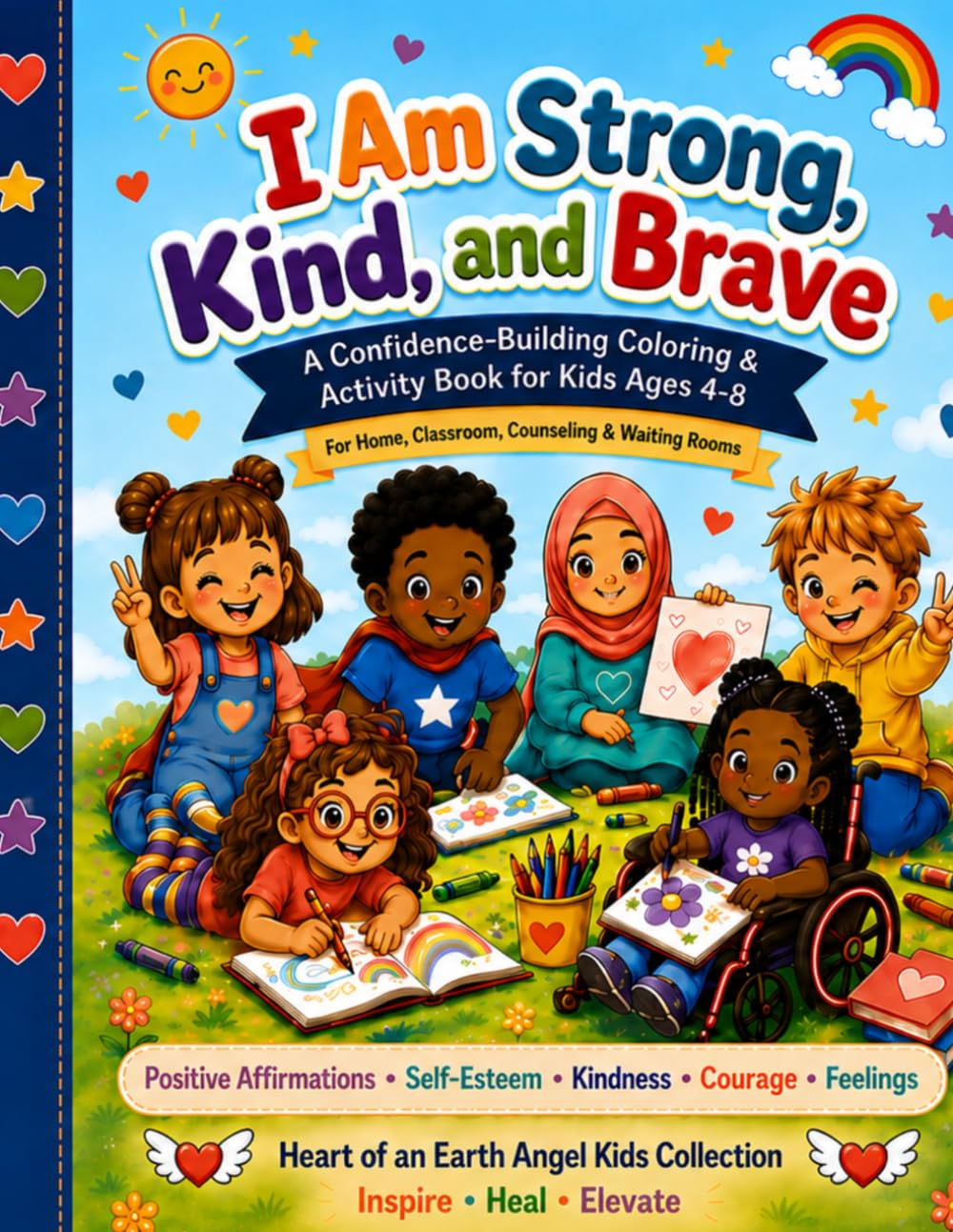I Am Strong, Kind, and Brave: A Confidence-Building Coloring Book for kids Ages 4-8
