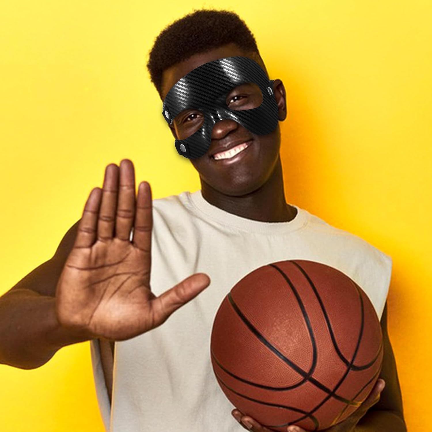 Toddmomy Half Face Mask Basketball Nose Guard with Vision and PVC Material, Collision-Proof Sports Face Mask for Basketball Games and Outdoor Sports Enthusiasts