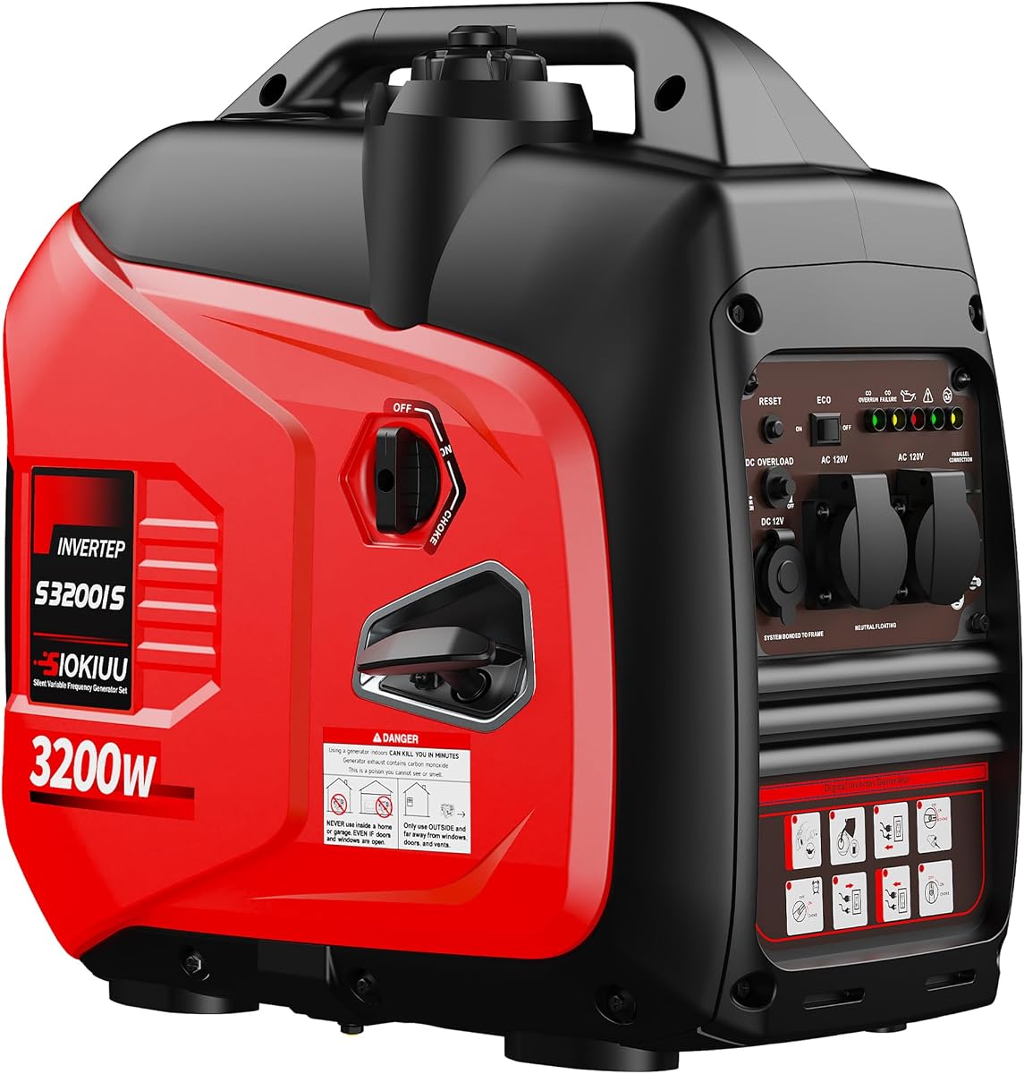3200W Portable Generator Super Quiet Inverter Generator Ultra Lightweight for Home Backup Outdoor Camping, CO Sensor Protect, EPA, ECO Mode