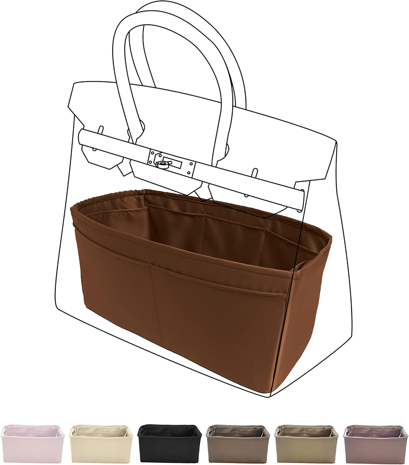 DGAZ 財布オーガナイザー シルクのような滑らかなシルク、ラグジュアリーハンドバッグトートバッグシェイパー、レディース- Birk