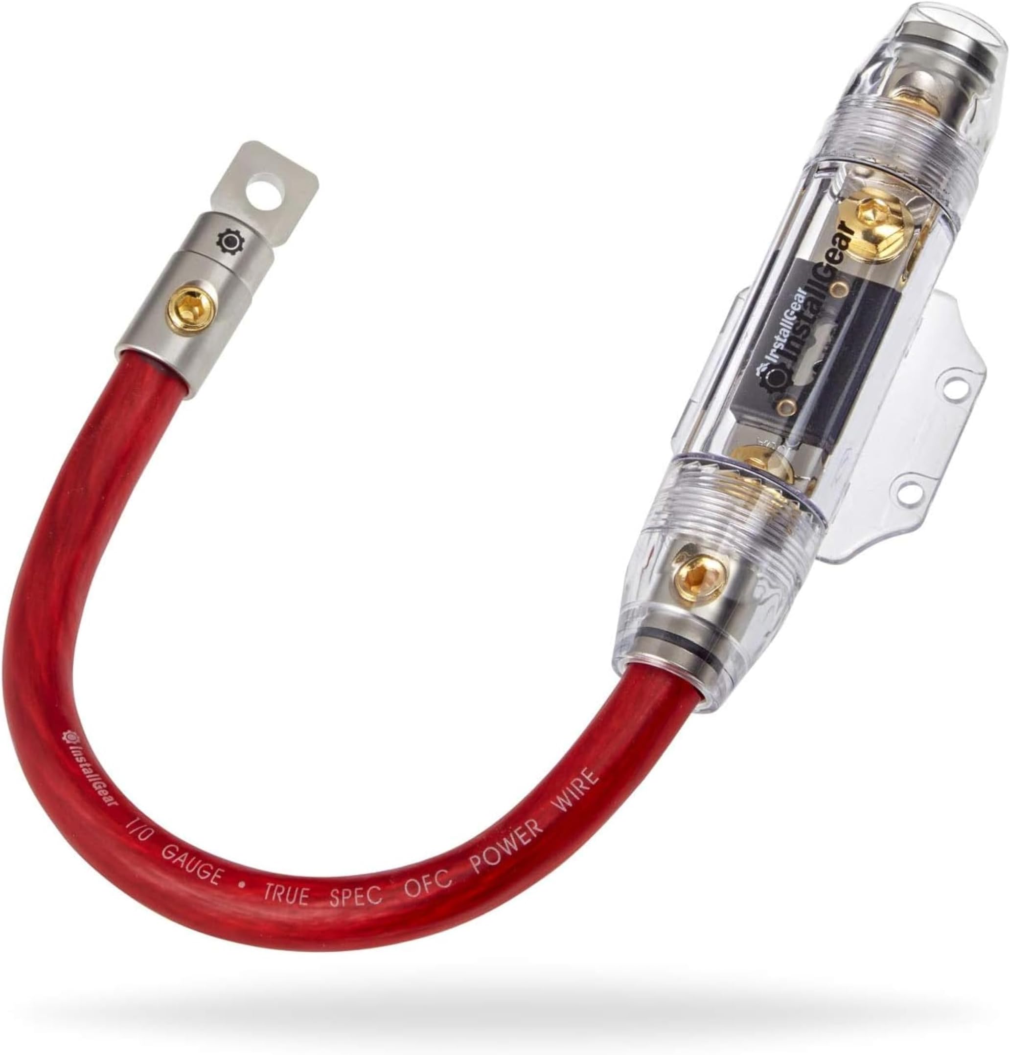 InstallGear 1/0 Gauge AWG 1ft Power Wire with 150A ANL Fuse Holder - 99.9% Oxygen-Free Copper | 1/0 Gauge Wire | for Auto, Marine, Professionals, RV, Industrial