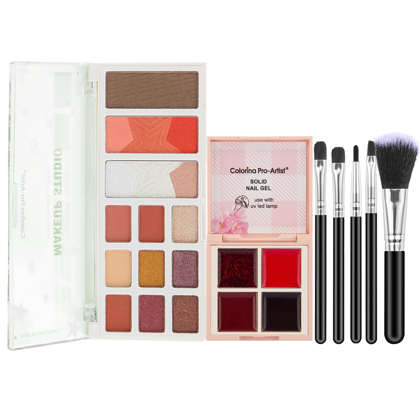 EnMartMakeup Sets, Makeup Kit for Women, All in One Makeup Set, Girls Cosmetic Gifts with Eyeshadow Palette Combo Highlighter Blusher Contour Shades Solid Cream Gel Nail Polish Palette Makeup Brush