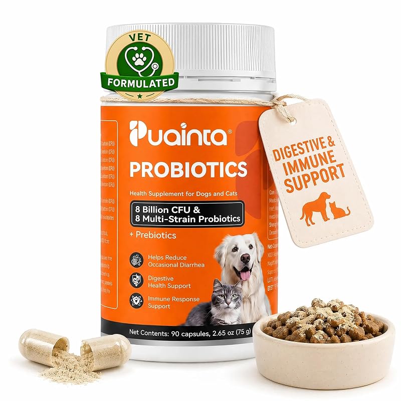 Suplemento probiótico para cães e gatos em cápsulas PUAINTA, 90 cápsulas