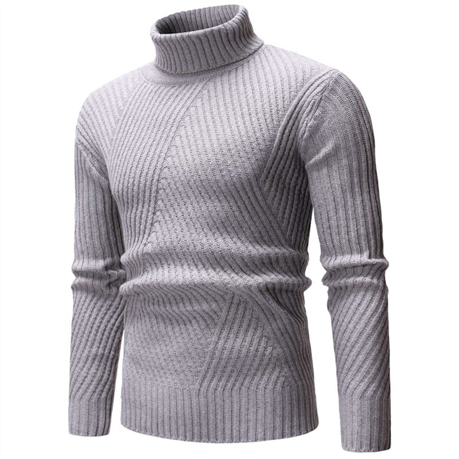 Maglione Lavorato A Maglia da Uomo Autunno&Inverno Caldo Tinta Unita Collo Alto Manica Lunga Casual Maglione Slim Fit A Collo Alto Maglia Top Sweater