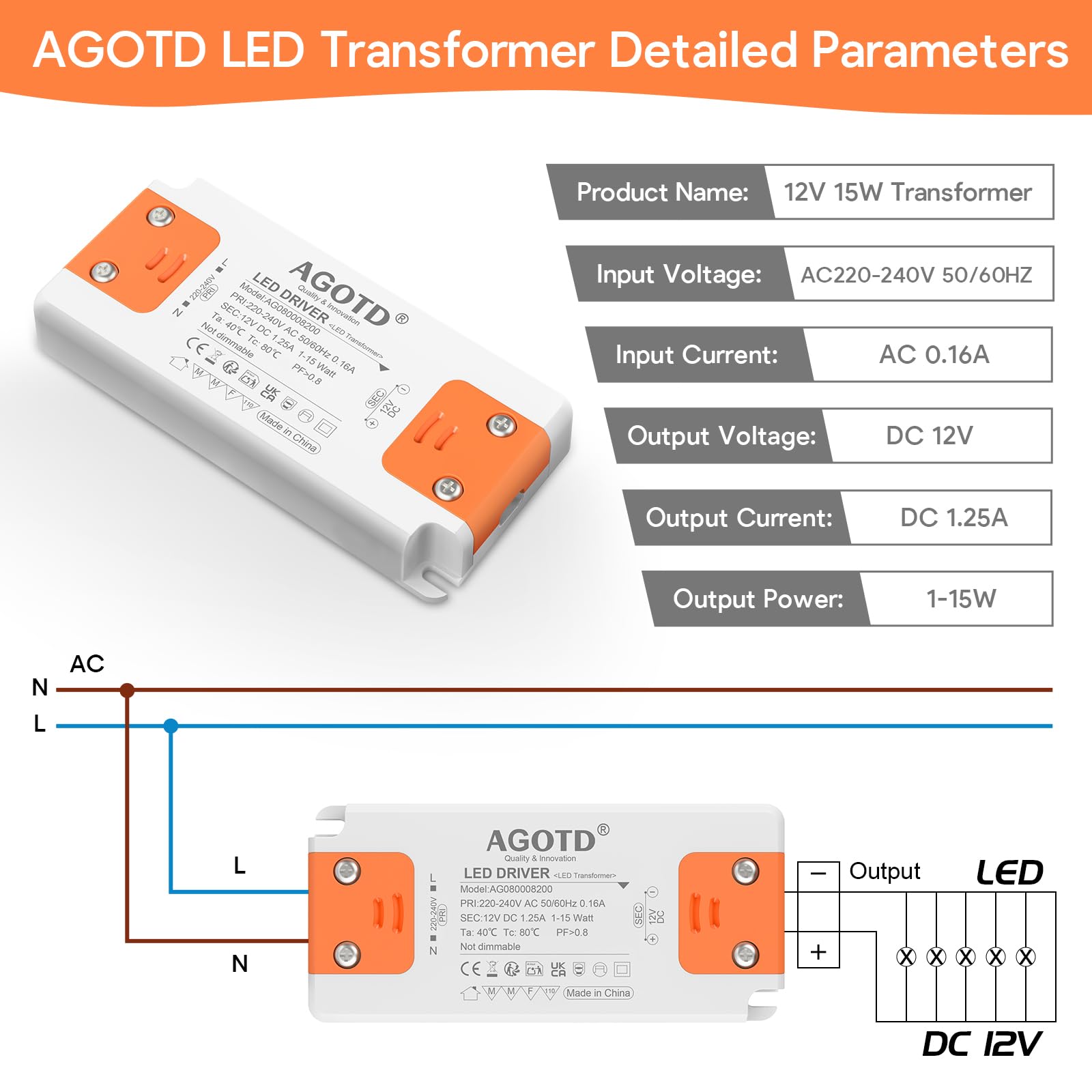 Trafo 230-12Vac LED 0-50W Halogeen 0-70W dimbaar