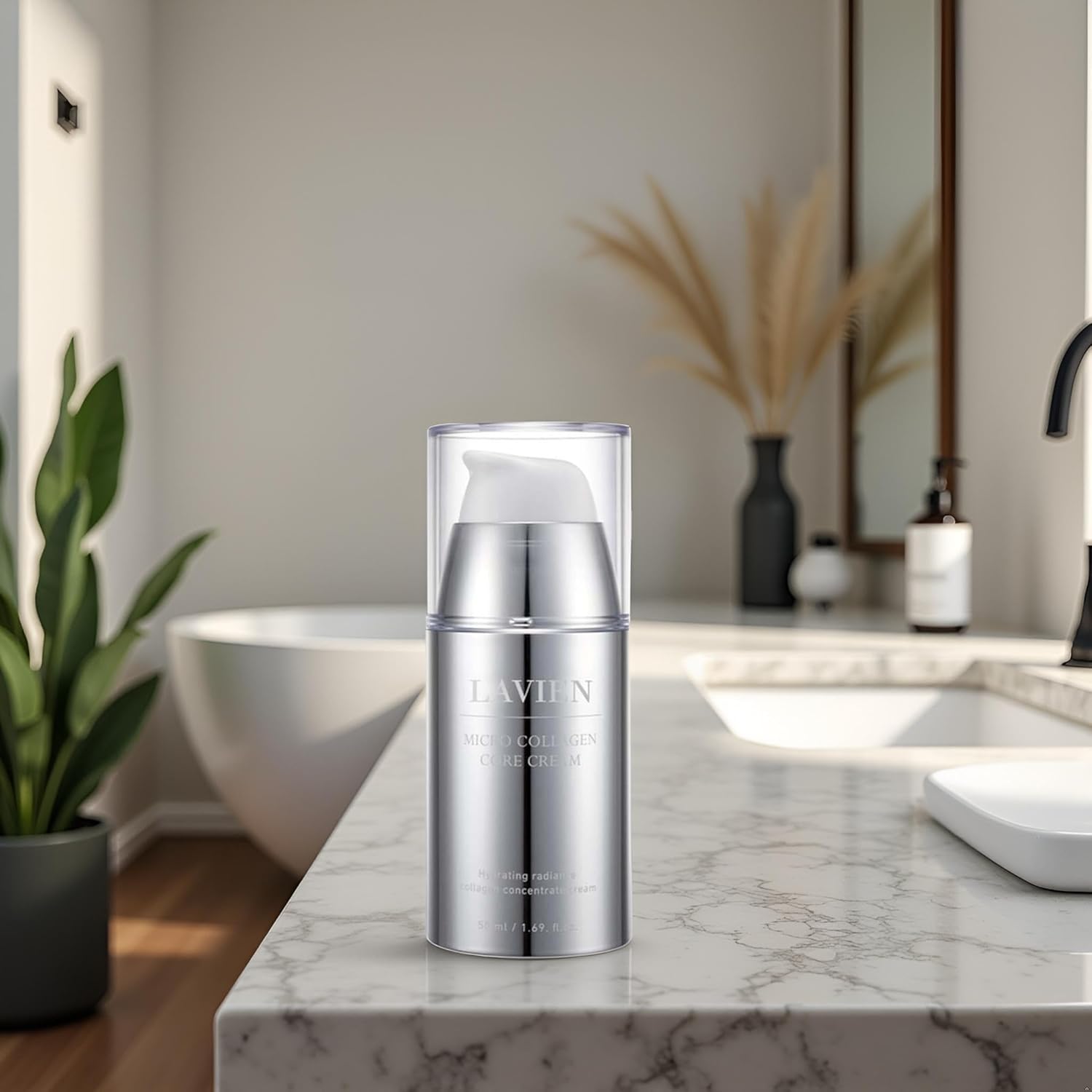 LAVIEN Micro Collagen Core Cream - Nourishing Facial Cream, 60.3% Collagen Extract, Hydrolyzed Elastin, Shea Butter - Hydration, Elasticity, All Skin Types - 50 ml Bottle