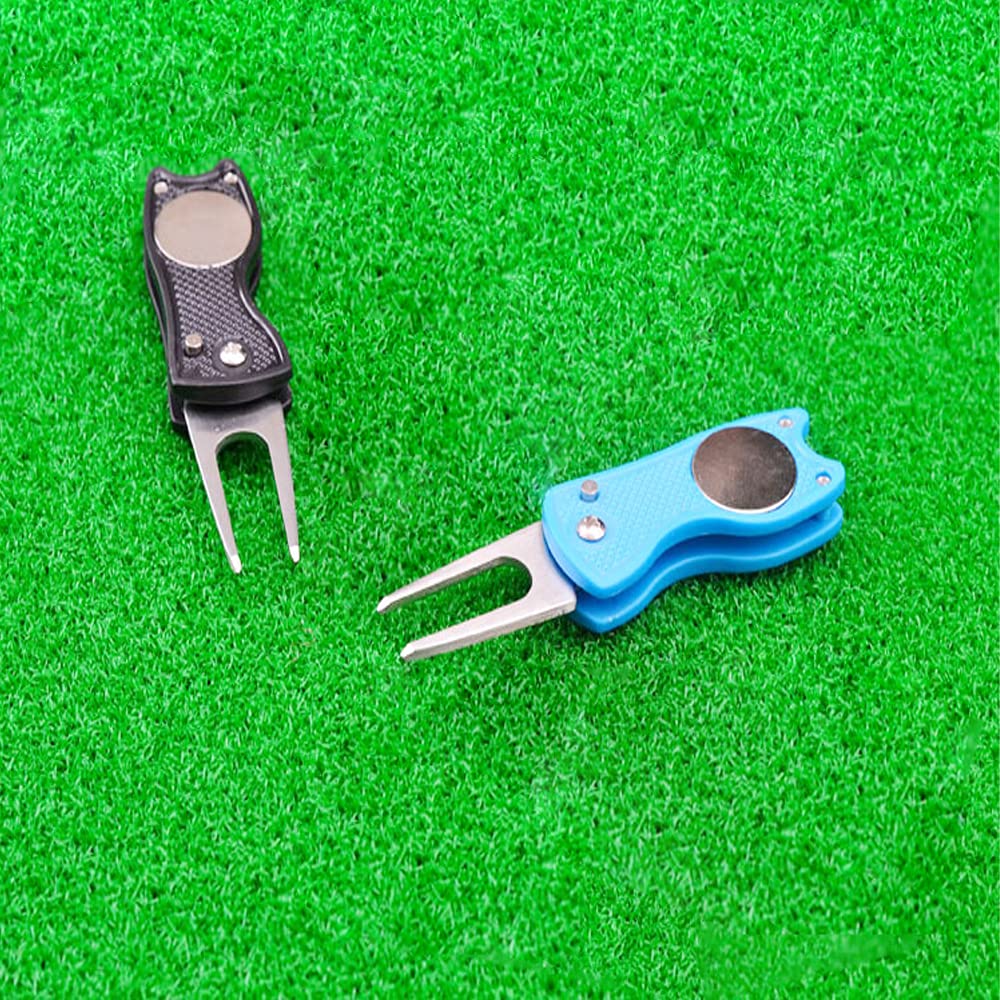 Haihaz Forcelle da Golf Strumento di Riparazione Marcatore 2 Pezzi Blu e Nero