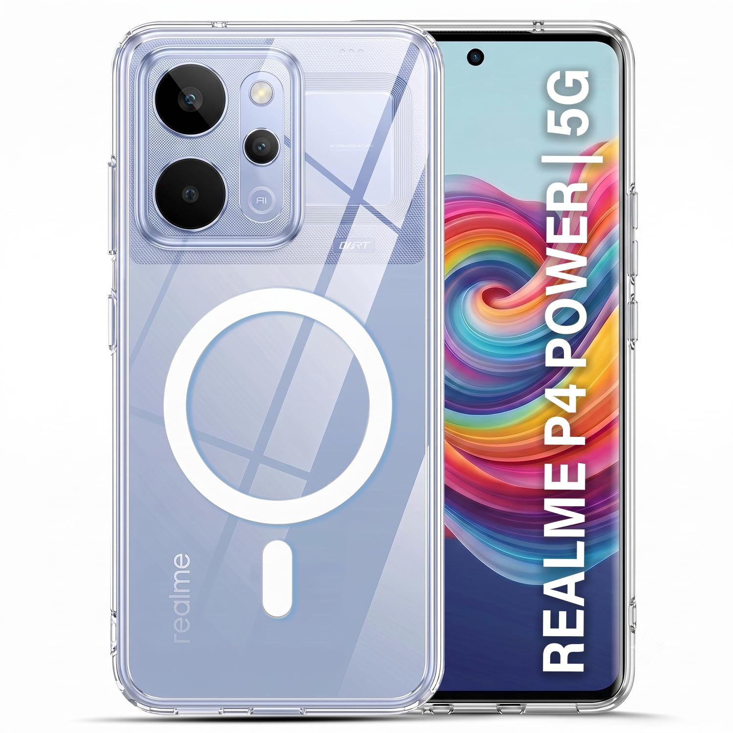 TRUEUPGRADE Clear Magnetic Back Cover for Realme P4 Power | Mag-Safe Compatible | Crystal Clear Transparent Acrylic Hard Back | Shockproof TPU Bumper | Slim Protective Smart Phone Case-image-11