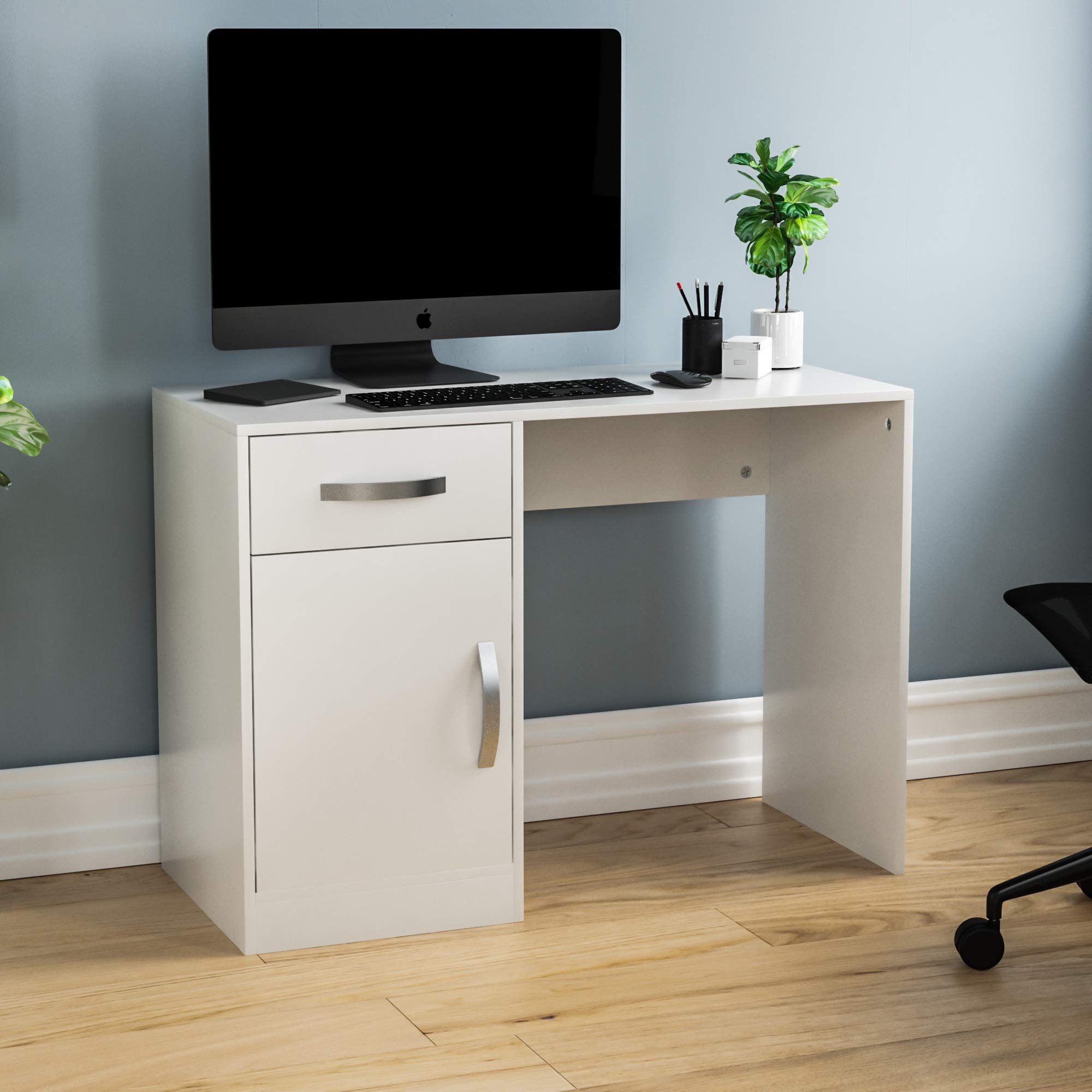 Buy Vida Designs Hudson Computer Desk with Drawer and Door, Home Office
