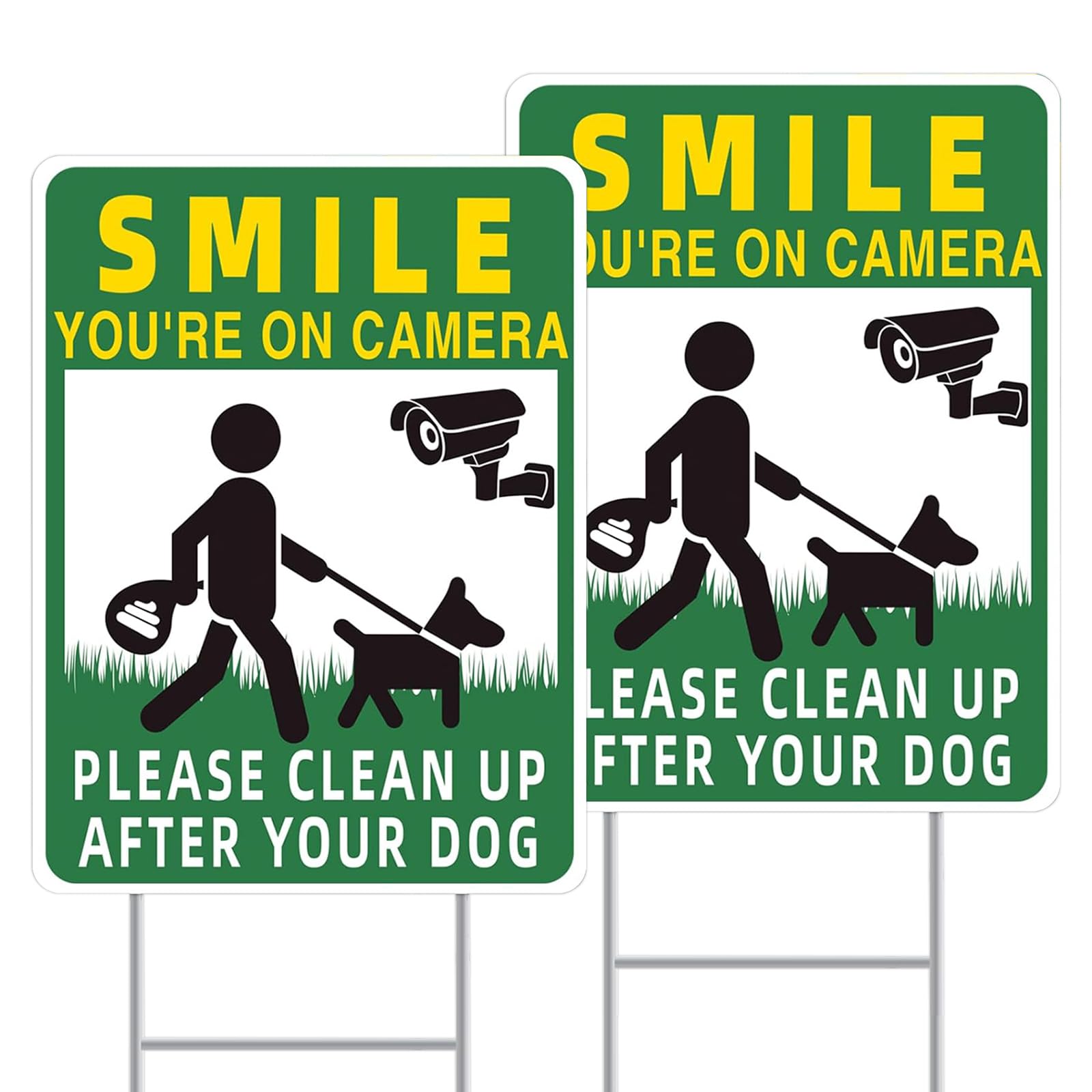 MADGININE 2PCS No Dog Fouling Sign 20 * 30cm,No Dog Poop Signs Multi Function Rust Proof and Weatherproof Eye Catching Easy to Install Suitable for Outdoor Garden Lawn